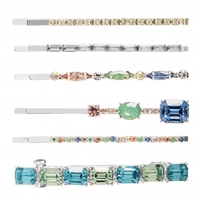 Tonal Blue Hair Slides - Pack Of 6