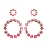 Tonal Pink Midi Circle Drop Earring