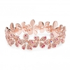 Tonal Pink Pave Floral Stretch Bracelet