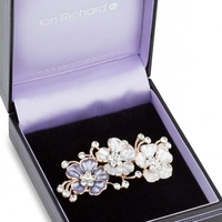 Triple Blue Enamel Floral Brooch
