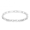 Triple Crystal Stone And Gate Link Silver Bracelet