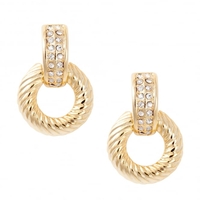 Twisted Pave Crystal Door Knocker Earring