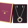 Two -Tone Plated Crystal Multi-Ring Set - Gift Boxed