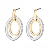 Two Tone Gold and Silver Plated Circle Drop Earring