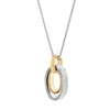 Two Tone Gold and Silver Plated Circle Pendant Necklace