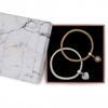 Two-Tone Mesh Charm Stretch Bracelets - Pack of 2 - Gift Boxed