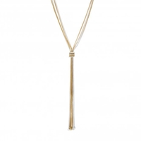 Two Tone Mesh Lariat Necklace