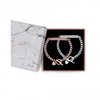 Two Tone Plated Crystal BarToggle Bracelet - Pack of 2 - Gift Boxed