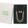 Two Tone Plated Crystal Links Set - Gift Boxed