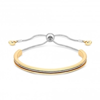 Two Tone Polished Chain Toggle Bracelet