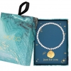 Two Tone Satin Feather Charm Ball Bracelet - Gift Boxed