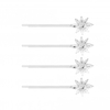 Valentina Silver Plated Cubic Zirconia Crystal Floral Slide - Pack Of 4