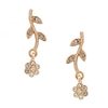 Vine Gold And Pave Crystal Drop Earring