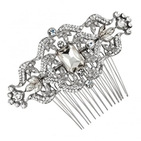Vintage Style Crystal Square Stone Hair Comb