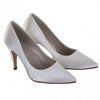Vivian Ivory Satin Mid Heel Pointed Shoe