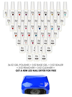 Ez Gel 48 Piece Set With Free 40w Led Nail Lamp Dryer