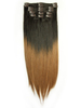 I&k Dip Dye Clip-in Straight Hair (darkest Brown/auburn)