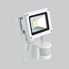 10W Floodlight with PIR in Cool White or Warm White with White Shell