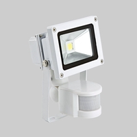 10W Floodlight with PIR in Cool White or Warm White with White Shell
