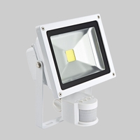 20W Floodlight with PIR in Cool White or Warm White with White Shell