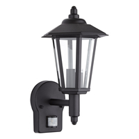 2x Biard Cannes Stainless Steel Outdoor Wall Lantern Black with PIR Motion Sensor