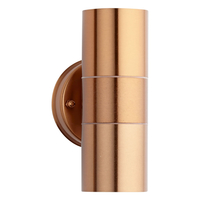 2x Biard Stainless Steel Outdoor Up/Down Light IP54 GU10 Fitting - Copper