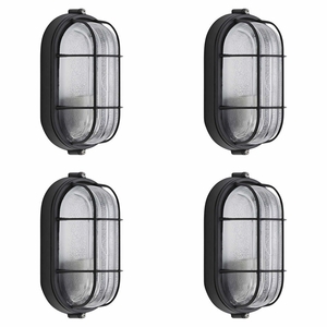 4x Biard Oval Bulkhead Outdoor Wall Light