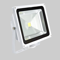 50W Floodlight with PIR in Cool White or Warm White with White Shell