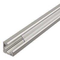 5x Biard V-Shaped Finned Aluminium Profile with Flat Opal or Transparent Cover and End Cap Set