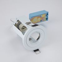 Ansell iCage Fire Rated Die-Cast Downlight With White Bezel GU10/MR16