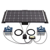 Biard 100W Black Solar Panel Kit with End/Side Mounts,  10A Dual Battery Charge Controller,  5m Extention Cables & Branch Connectors