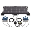 Biard 100W Black Solar Panel with Corner/Side Mounts,  10A Dual Battery Charge Controller,  5m Extension Cables & Branch Connectors