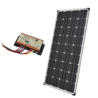 Biard 150W Silver Solar Panel with 10A Waterproof Charge Controller