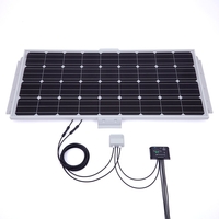 Biard 150W White Solar Panel Kit with End/Side Mounts,  10A Charge Controller & 5m Extension Cables