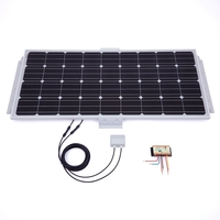 Biard 150W White Solar Panel with End/Side Mounts,  10A Waterproof Charge Controller & 5m Extension Cables