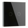 Biard 2 Gang Glass Touch Light Switch - Black