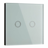 Biard 2 Gang Glass Touch Light Switch - White