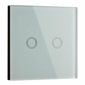 Biard 2 Gang Glass Touch Light Switch - White