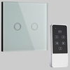 Biard 2 Gang White Glass Designer Touch Light Switch Remote Controlled