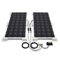 Biard 200W White Solar Panel Kit with Corner/Side Mounts,  20A Charge Controller,  5m Extension Cables & Branch Connectors