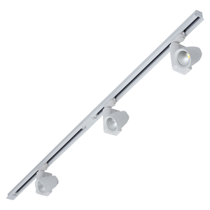Biard 2m (2 x 1m) White Commercial Recessed LED Track Light Kit with 3 x 25W Lights