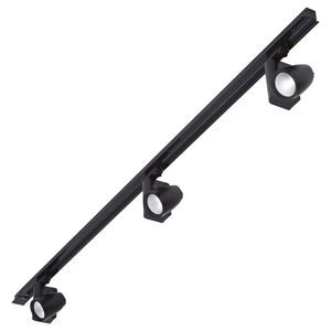 Biard 2m Black Commercial Recessed LED Track Light Kit with 3 x 25W Lights