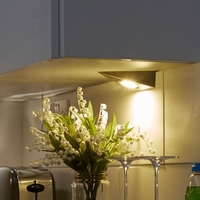 Biard 3 x Stainless Steel Triangle LED Under Cabinet Light with Power Supply and 6 Port Adapter