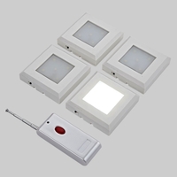 Biard 4 x Battery Powered Square LED Light Kit Remote Controlled