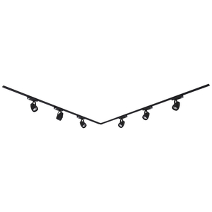 Biard LED 6 x 12W Light L Shaped Track Light Kit - Black