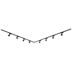 Biard LED 8 x 7W Lights 4m L Shaped Track Light Kit - Black