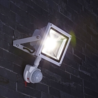 Biard Professional 20W LED Floodlight with Anti-Creep PIR Motion Sensor White Shell