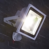 Biard Professional 50W LED Floodlight with Anti-Creep PIR Motion Sensor White Shell