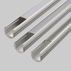 Biard Round Finned Aluminium Profile with Frosted,  Opal or Transparent Cover and End Cap Set