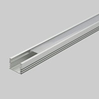 Biard Square Finned Aluminium Profile with Transparent or Frosted Cover and End Cap Set